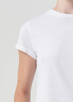 Agolde Adine Shrunken T-Shirt in White
