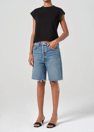 Agolde Bryce Cap Sleeve Tee - Black