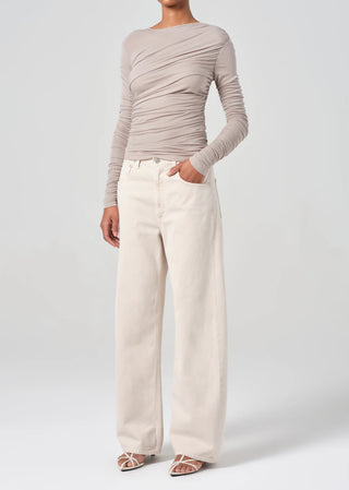 Agolde Tania Twist Tee in Dolphin