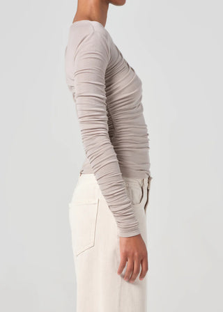 Agolde Tania Twist Tee in Dolphin
