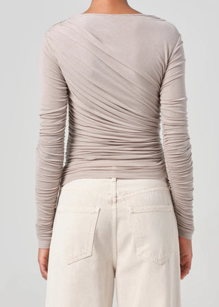Agolde Tania Twist Tee in Dolphin