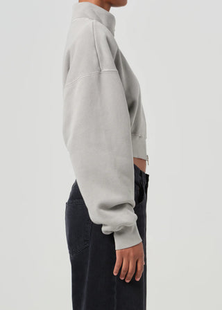 Agolde Asta Zip Sweatshirt in Drab