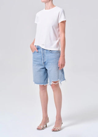 Agolde Long Line Adine Tee - White Ash