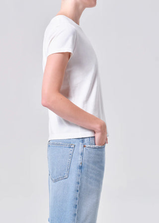 Agolde Long Line Adine Tee - White Ash