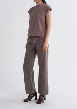 Agolde Bryce Cap Sleeve Tee - Mauvine