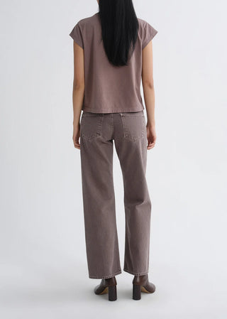 Agolde Bryce Cap Sleeve Tee - Mauvine