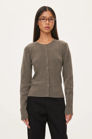 Oval Square Alanis Knit Cardigan - Coca Mocha