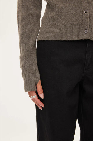 Oval Square Alanis Knit Cardigan - Coca Mocha