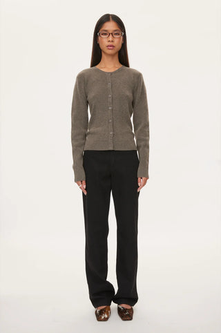 Oval Square Alanis Knit Cardigan - Coca Mocha