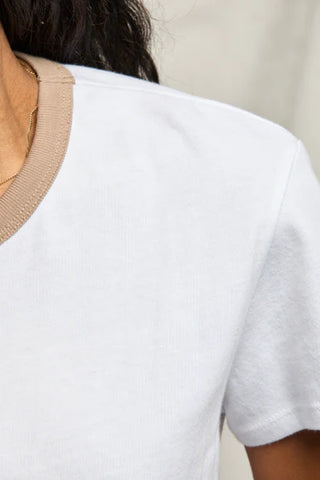 PerfectWhiteTee Billie Cotton Jersey Tee - White/Mocha