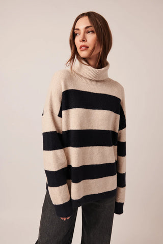 Line the Label Bronx Sweater - Carob Stripe