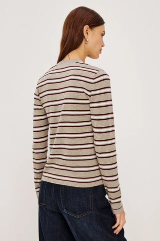 Rails Davie Cotton Cashmere LS Tee in Heather Oat Stripe