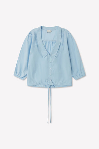 Deiji Studios Shoulder Tucks Top - Baby Blue