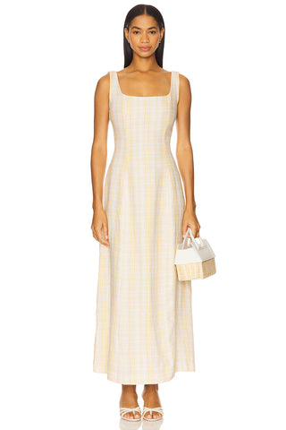 Faithfull the Brand Lenise Midi Dress in Piato Check