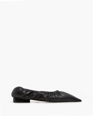 Flattered Isa Leather Flat - Black