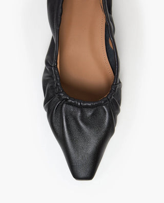 Flattered Isa Leather Flat - Black