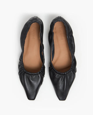 Flattered Isa Leather Flat - Black