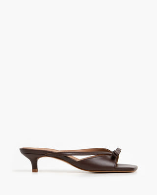 Flattered Jordan Leather Heel - Chocolate