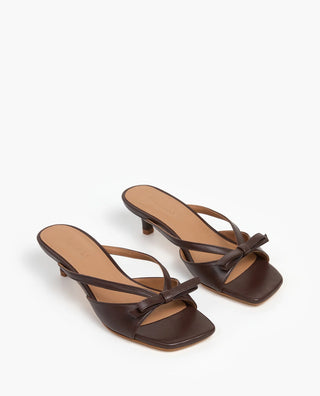 Flattered Jordan Leather Heel - Chocolate