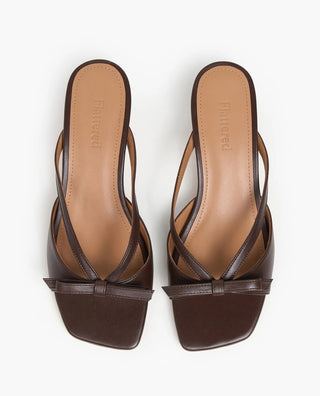Flattered Jordan Leather Heel - Chocolate