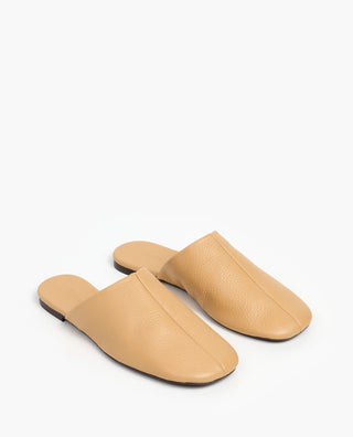 Flattered Maurine Grained Leather Flat - Biscotti