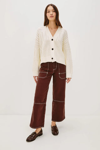 Rails Geneva Cardigan - Ivory Patchwork Pointelle