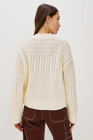 Rails Geneva Cardigan - Ivory Patchwork Pointelle