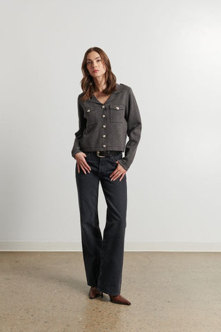 Line The Label Birdie Cardigan in Military Shadow