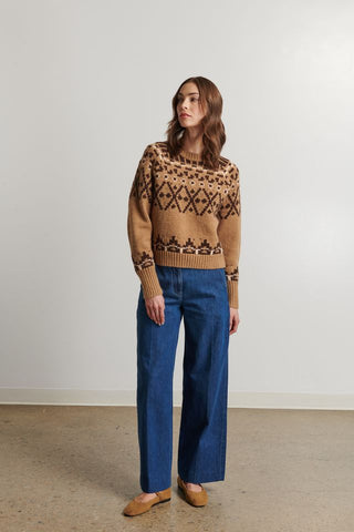 Line The Label Indigo Sweater in Roasted Chestnut