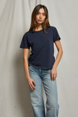 Perfectwhitetee Harley Cotton SS Boxy Crew Tee - Navy