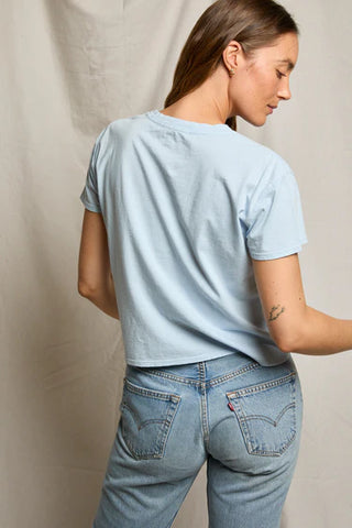 Perfectwhitetee Harley Cotton SS Boxy Crew Tee - Powder Blue