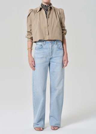 Citizens Of Humanity Everly Shirred Crop Jacket - Catalina