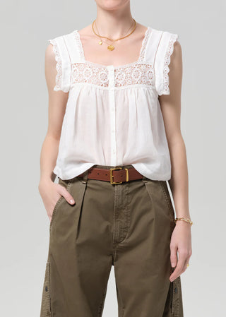 Citizens Of Humanity Mia Embroidered Top - White
