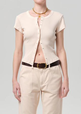 Citizens Of Humanity Tabi Short Sleeve Cardigan - Shrimp