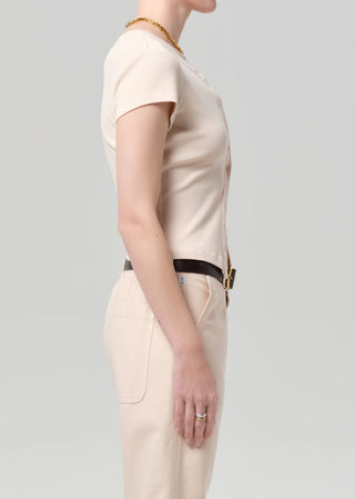 Citizens Of Humanity Tabi Short Sleeve Cardigan - Shrimp