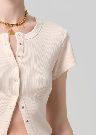 Citizens Of Humanity Tabi Short Sleeve Cardigan - Shrimp