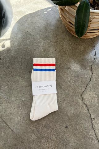 Le Bon Shoppe Extended Boyfriend Socks in Milk