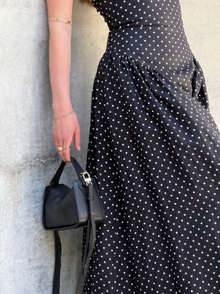Faithfull La Cala Midi Dress - Lola Polka Dot Black Cream