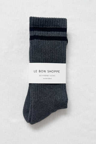 Le Bon Shoppe Extended Boyfriend Socks - Charcoal