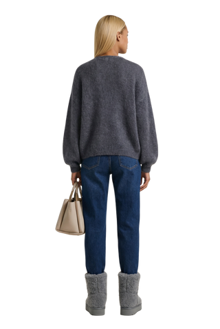 American Dreams Lee Short Cardigan in Graphite
