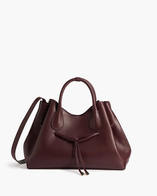 Flattered Maris Leather Tote Bag in Burgundy