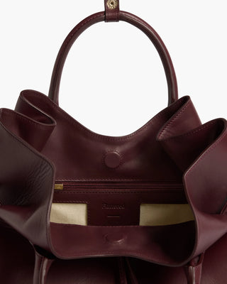 Flattered Maris Leather Tote Bag in Burgundy