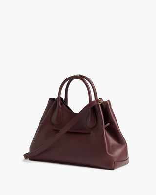 Flattered Maris Leather Tote Bag in Burgundy