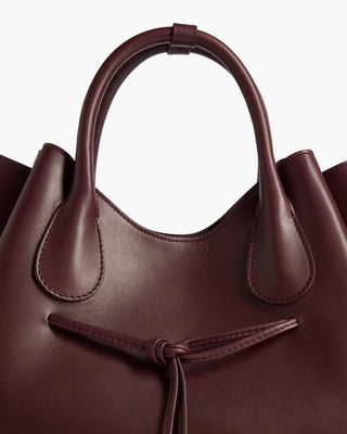 Flattered Maris Leather Tote Bag in Burgundy