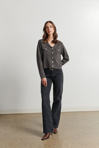 Line The Label Birdie Cardigan in Military Shadow