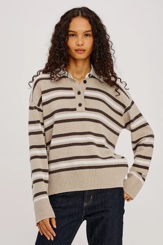 Rails Paxton Sweater in Heather Oat Stripe