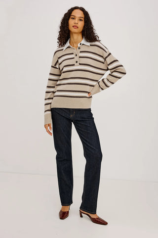 Rails Paxton Sweater in Heather Oat Stripe