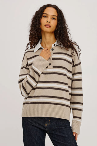 Rails Paxton Sweater in Heather Oat Stripe