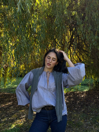 Faithfull Amara Blouse - Hanne Gingham Espresso