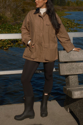 Mijeong Park Contrast Collar Work Jacket - Dark Beige